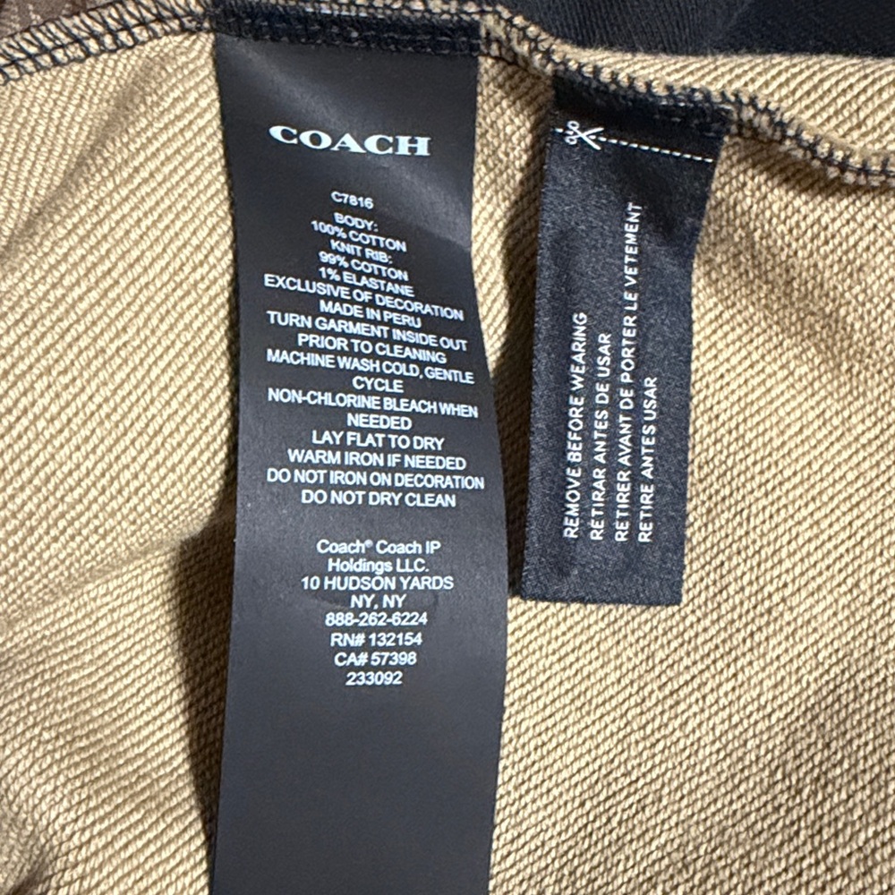 Coach Men's Brown and Black Crewneck Sweater - Picture 3 of 3